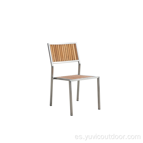 Silla de comedor al aire libre de acero inoxidable de 304 #